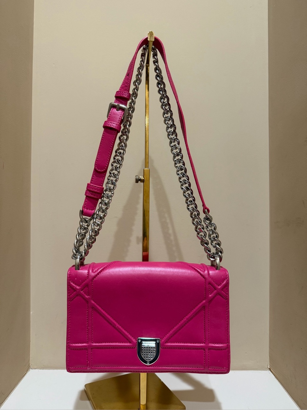 Dior Diorama Pink Leather Chain Crossbody